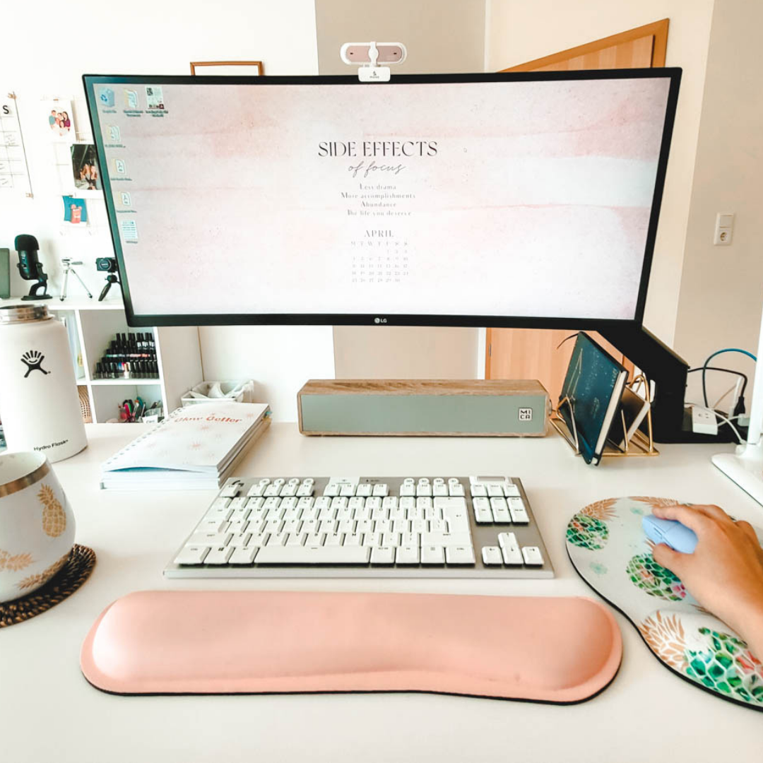 My Work From Home Standing Desk Setup & Essentials - Traveling Petite Girl